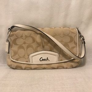 Tan coach wristlet